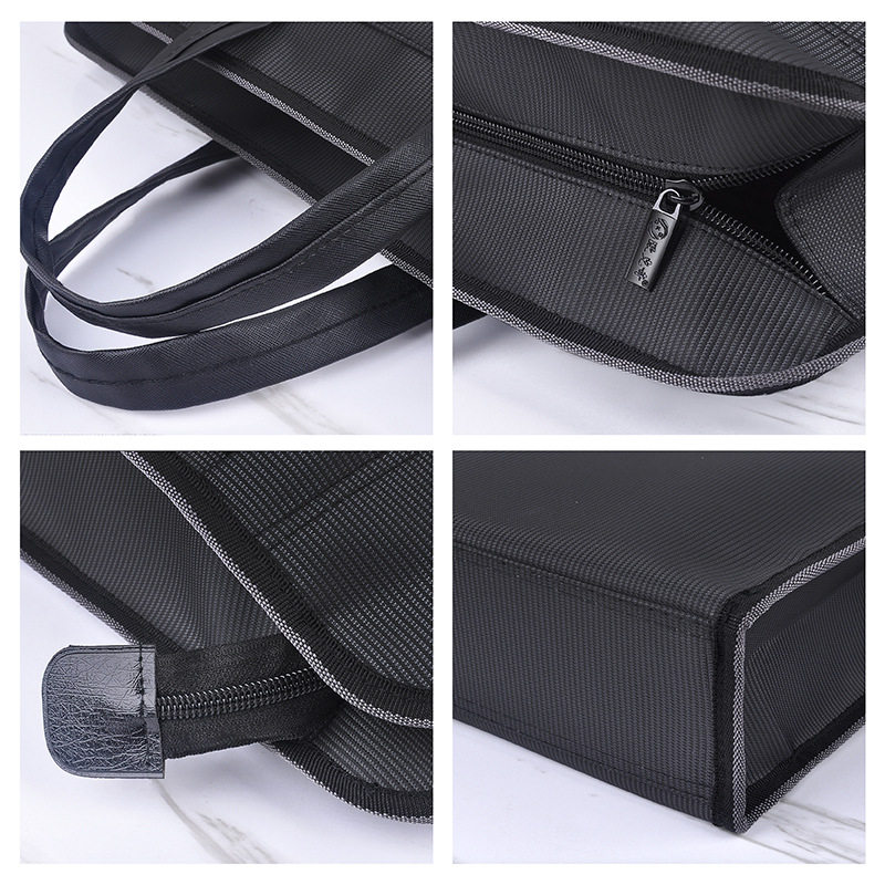 大容量双层办公手提包电脑包会议公文包男包文件包商务资料包印字