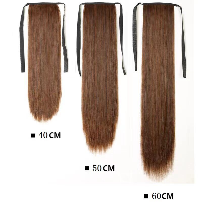 高温丝双马尾假发女长直发高马尾高温哑光仿真发丝蓬松头发假发片