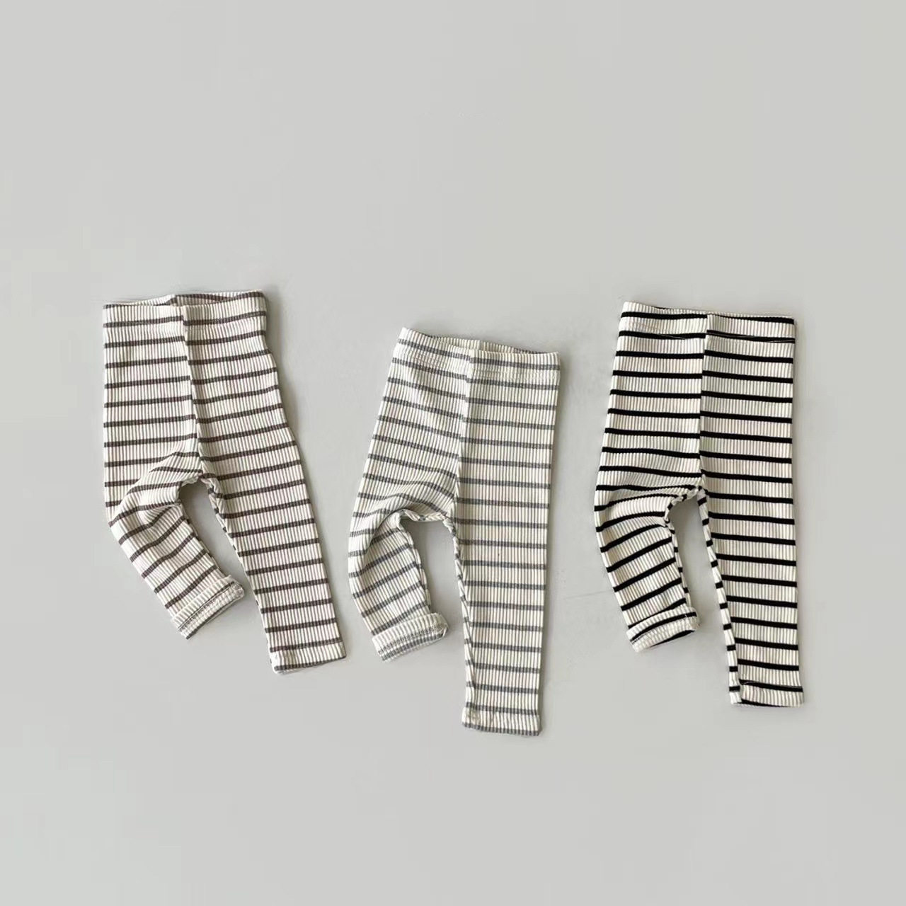 韩版春秋款婴儿打底裤弹力修身裤男女宝宝条纹长裤子加绒秋冬外穿