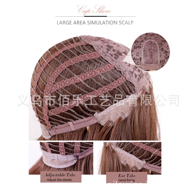 欧美假发全头套灰白色齐刘海大波浪长卷发cos化纤女头套wigs