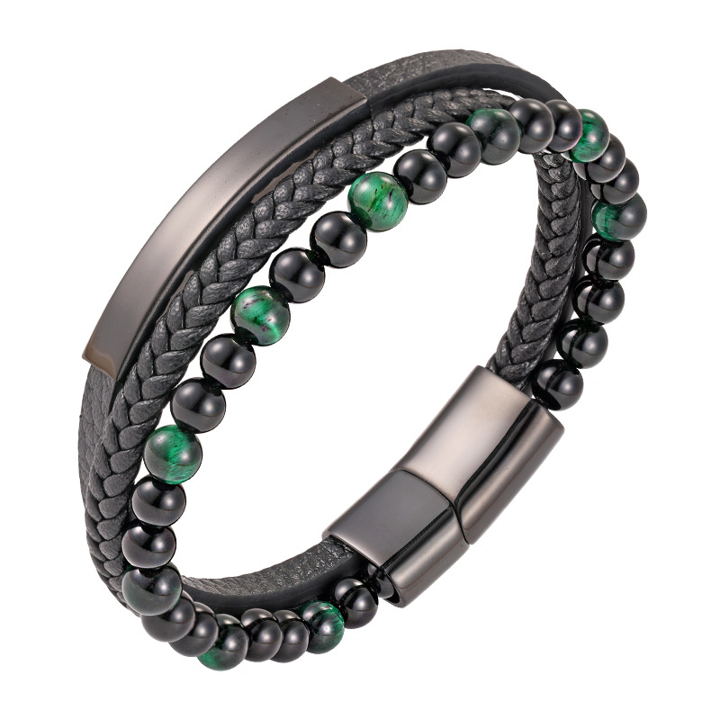 Natural Tiger Eye Stone Bracelet Magnetic Energy Crystal Beads Unisex Fashion Accessory