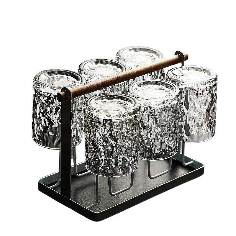 冰川玻璃杯套装杯子家用水杯水壶客厅加厚耐热喝水啤酒杯待客茶杯