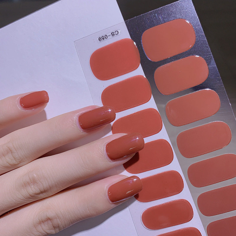 网红色流行秋冬款纯色美甲贴纸  持久糖果色