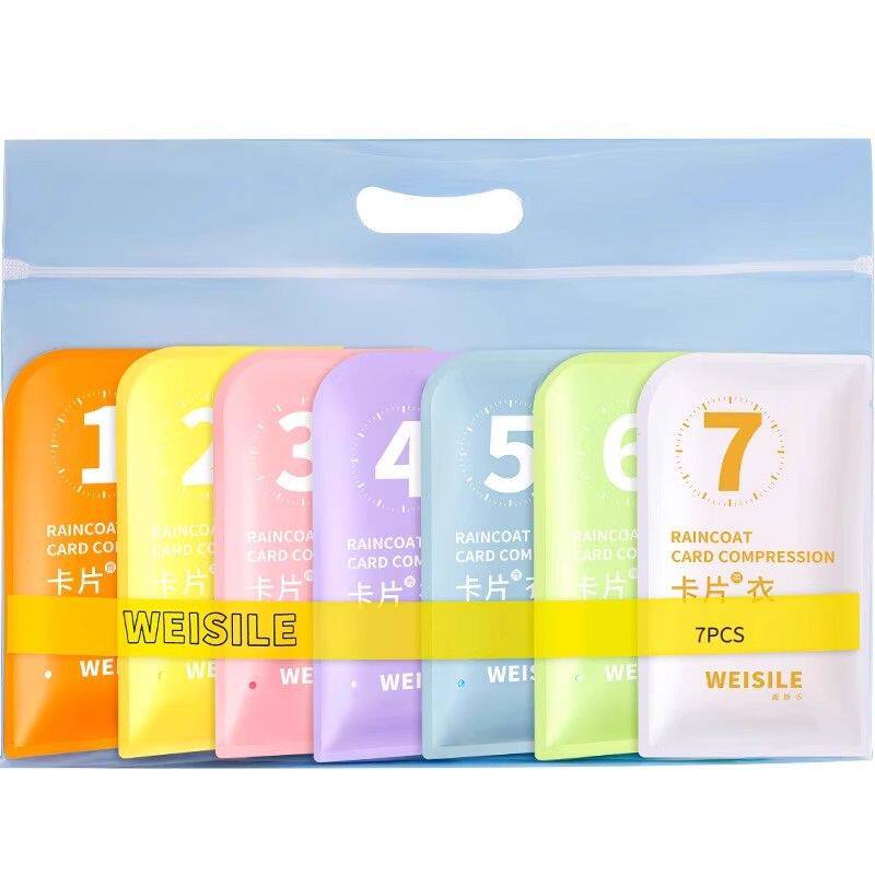 工厂直发七彩卡片雨衣全身加厚防雨精美便携式防风防暴雨透明雨衣