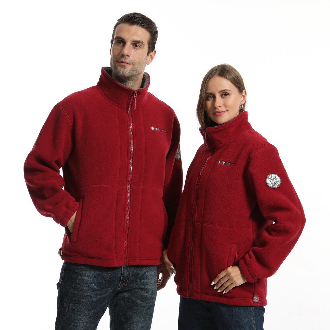 【8789】跨境！抗寒摇粒绒加绒加厚卫衣外贸秋冬男士保暖立领外套