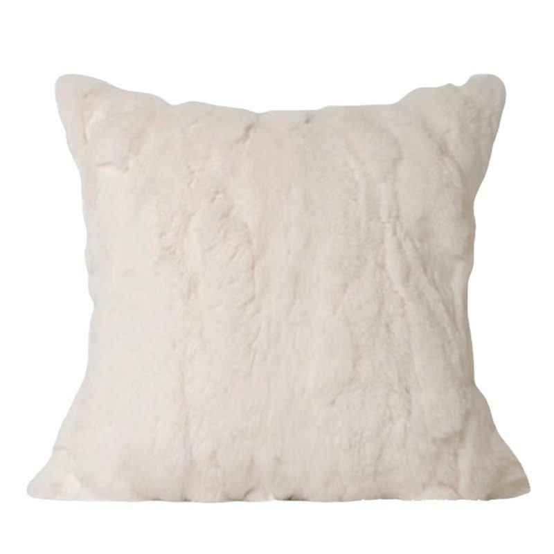 跨境獭兔毛皮草抱枕北欧ins风简约轻奢客厅沙发床头靠背家居