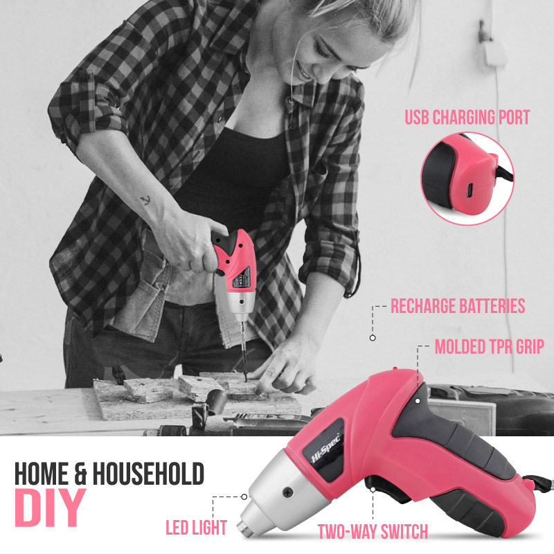 Hi-Spec 42件套家用工具套装 3.6V锂电电动螺丝刀钳子多功能工具