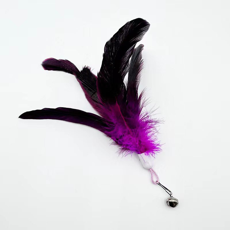 猫玩具逗猫棒羽毛铃铛替换头宠物毛绒玩具逗猫神器解闷宠物玩具