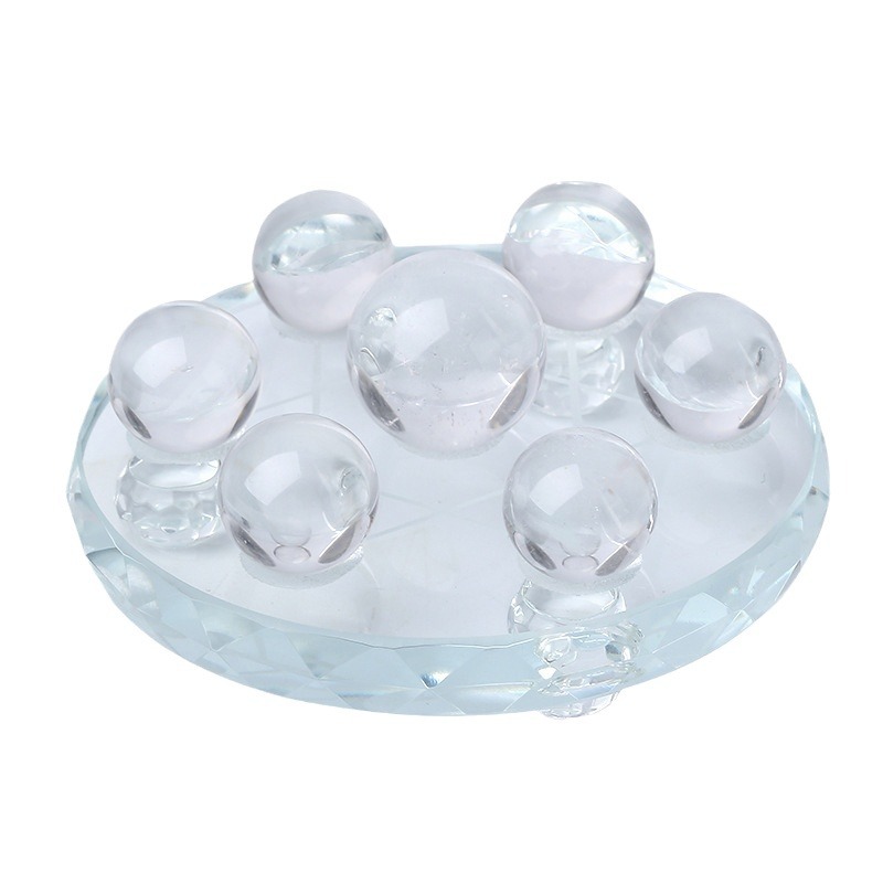 Natural Clear Crystal Quartz Seven-Star Array Disk Ornament | Energy Purification | Feng Shui Wealth Attraction | Home Decor