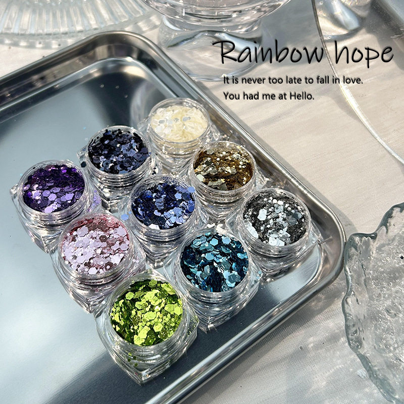 纯欲爆闪耐酸镜面美甲亮片ins风甲面填充材料DIY穿戴甲饰品配件