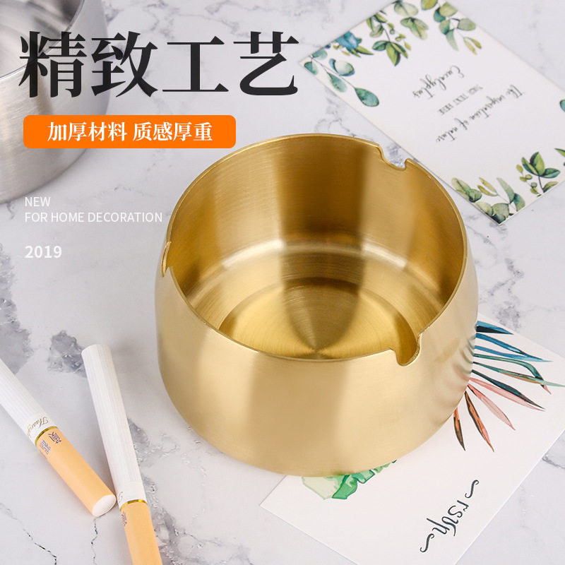 定制批发不锈钢烟灰缸防风防摔家用客厅酒店网吧餐厅大号烟缸加厚