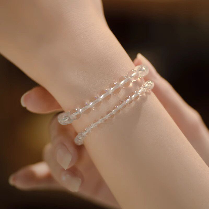 Single-Strand Ice-Grade Minimalist Clear Quartz Bracelet