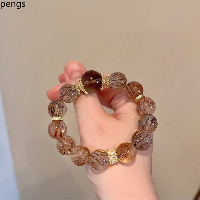 Single-Strand Round Bead Minimalist Smoky Quartz Bracelet