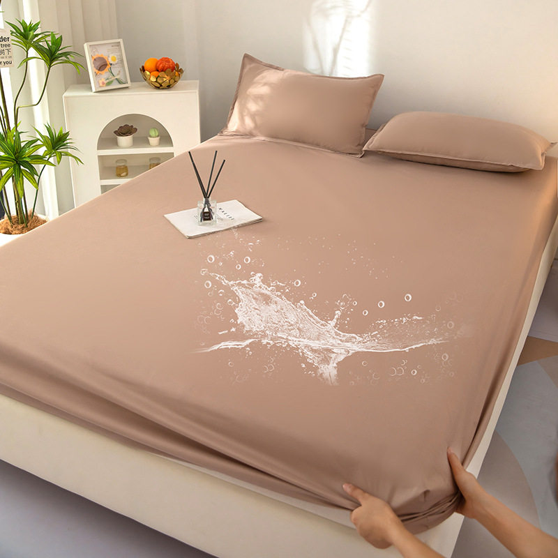 2024年新品跨境纯色TPU防水床笠A类床笠可机水洗席梦思床垫保护罩