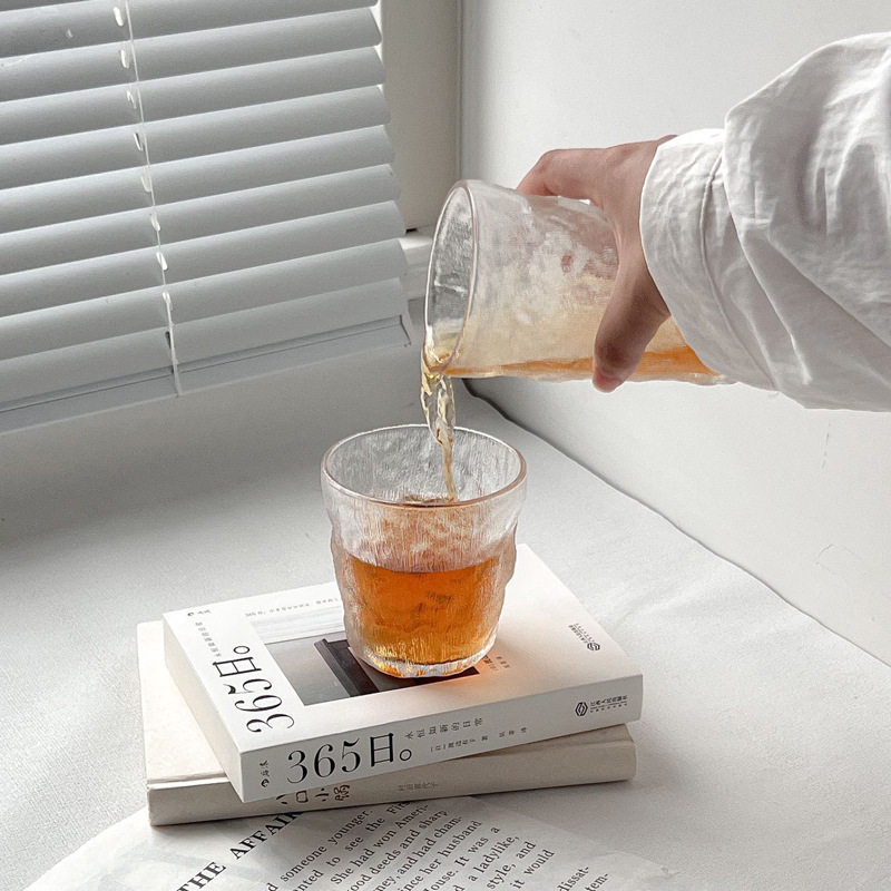 冰川杯玻璃杯ins风礼品水杯啤酒杯树纹果汁杯喝水杯子商务礼品