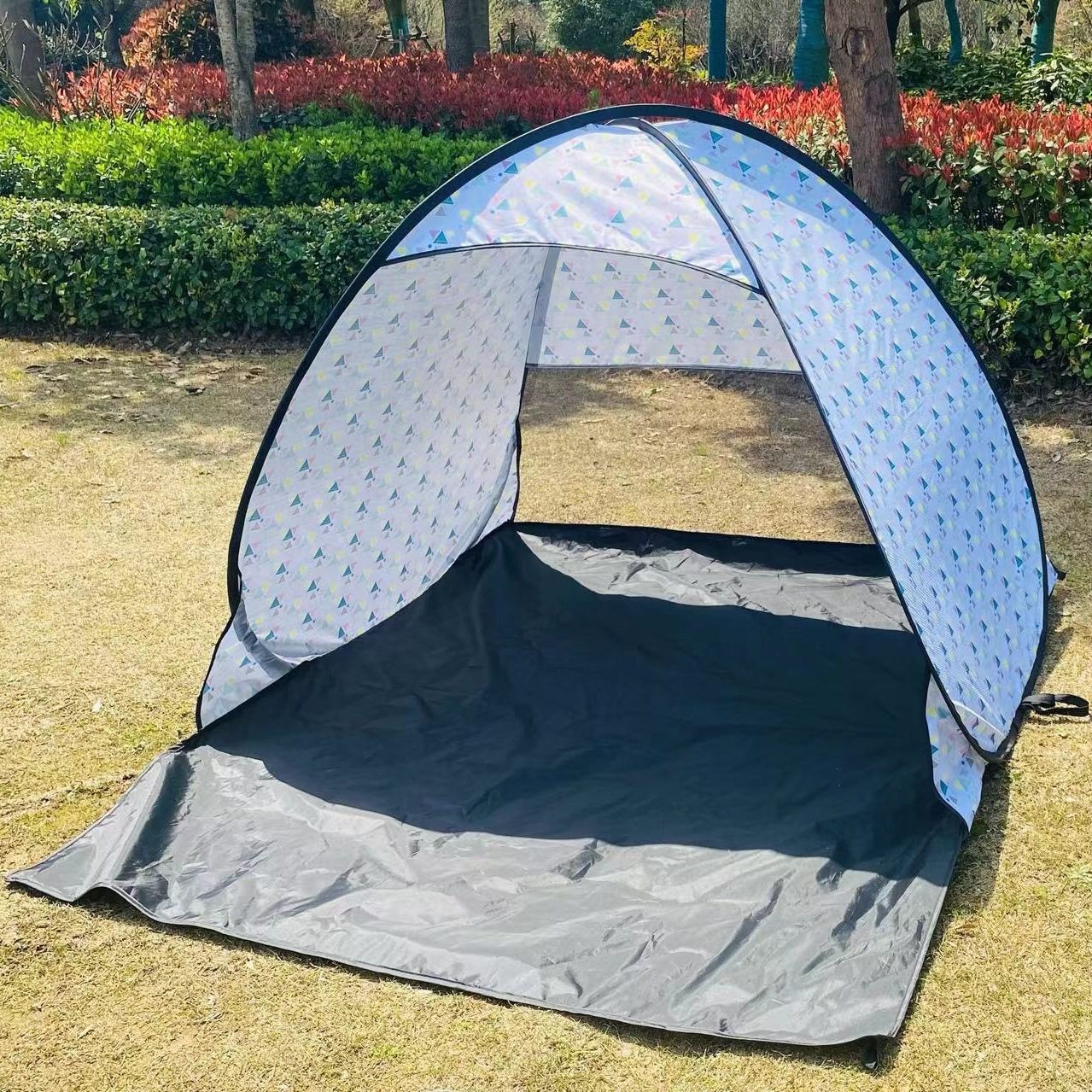 沙滩垫防晒秒开便携速开遮阳帐篷沙灘墊八字帐折叠户外钓鱼沙滩篷