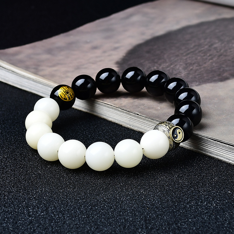 Tai Chi Bracelet Natural Obsidian | Evil Warding, Energy Balancing