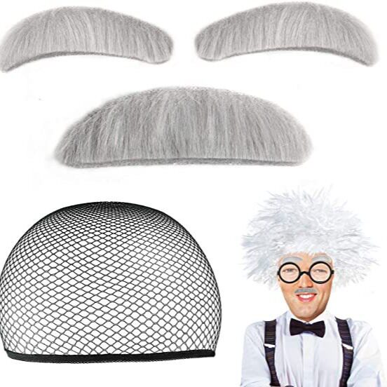 爱因斯坦cosplay 假发 白色辫子玉米烫老教授爆炸头假发 跨境热卖