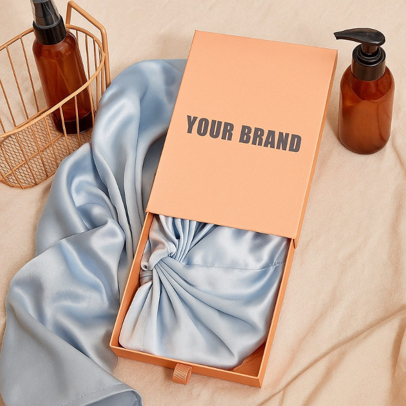 双层真丝睡帽100桑蚕丝护发帽月子丝绸头巾帽日本亚马逊跨境定制