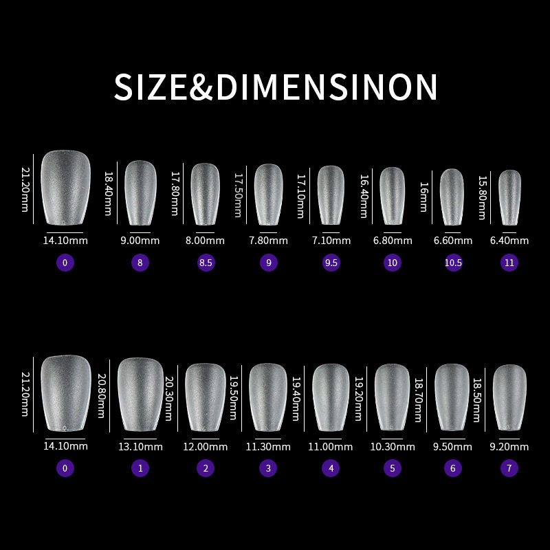 亚马逊爆款美甲甲片超薄无痕水滴杏仁甲片超短型磨砂免刻磨假指甲