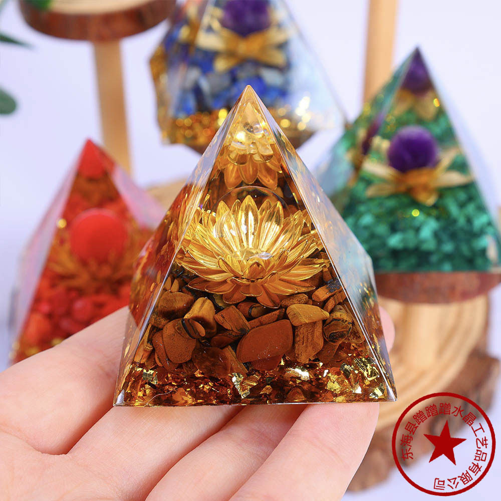 Lotus Pyramid — Amethyst Orgonite Energy Tower