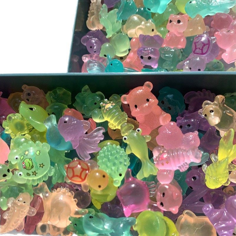 圣诞盲袋小动物可爱迷你小摆件发光仿真动物树脂英文包装盲袋盒