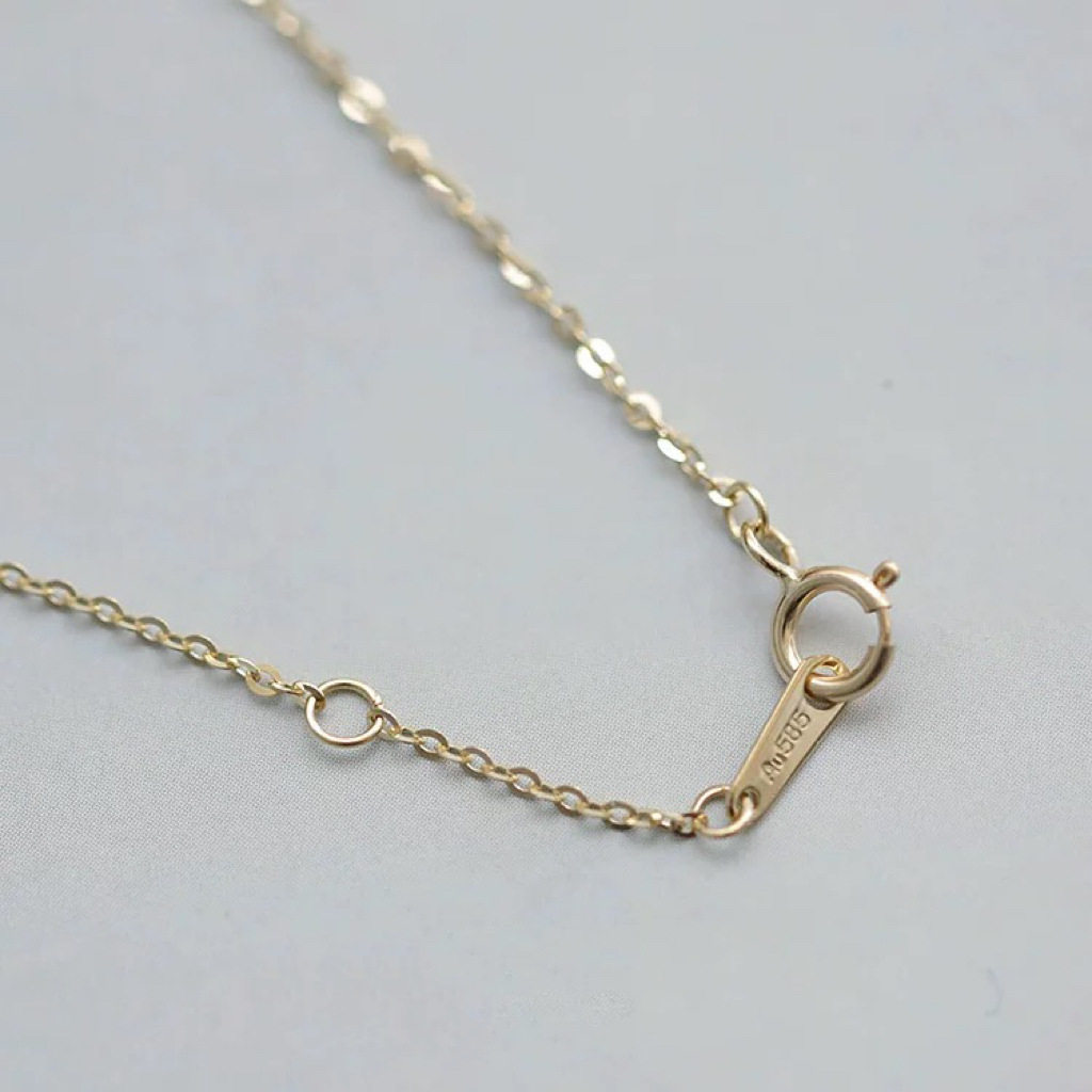 14K gold moon necklace