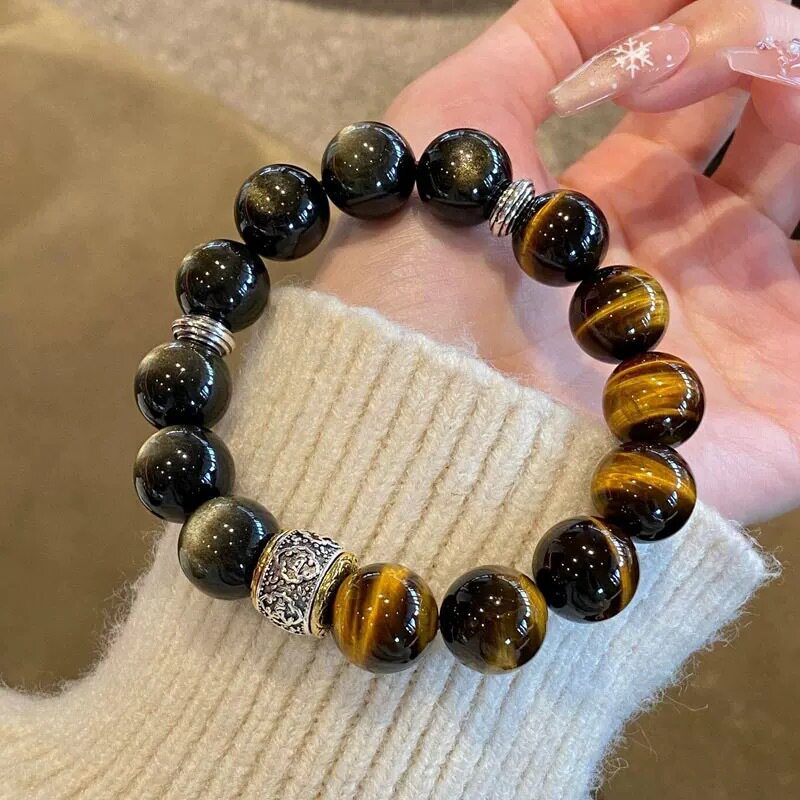 Silver Obsidian Bracelet