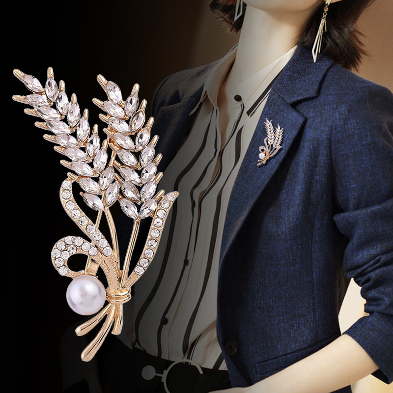 2021秋季新款胸针女西装别针防走光领扣麦穗胸花配饰防走光设计