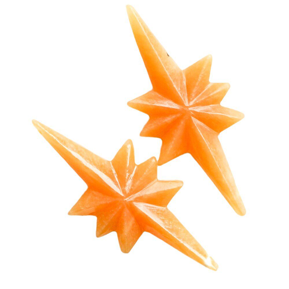 North Star Crystal Ornament — Natural Crystal Octagram Holiday Decoration