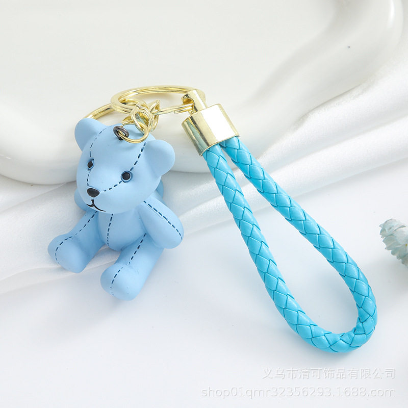 创意卡通树脂熊钥匙扣女可爱时尚精致公仔钥匙链汽车挂件包包挂件