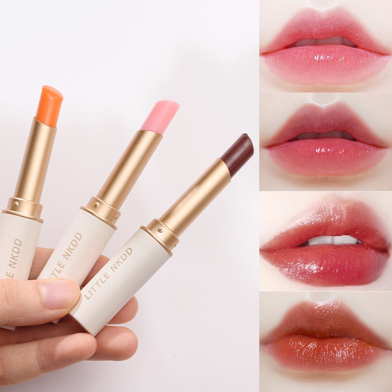 抖音爆款变色唇膏保湿滋润修护防干裂变色口红不沾杯不掉色温变唇