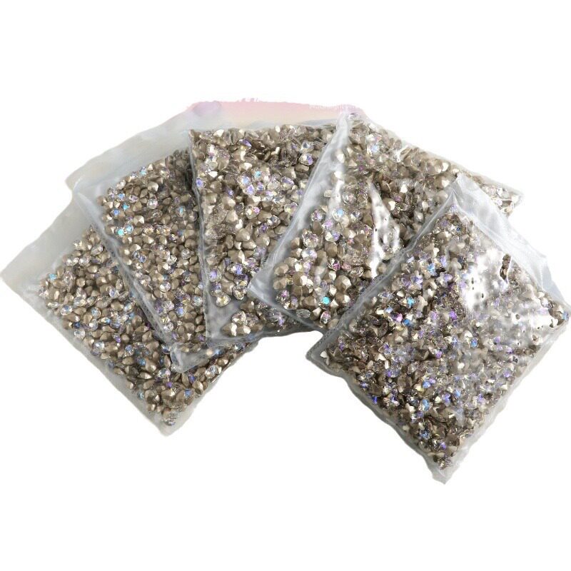 美甲饰品尖底异形整包720颗歪心冰糖指甲水晶月光美甲钻美甲飾品