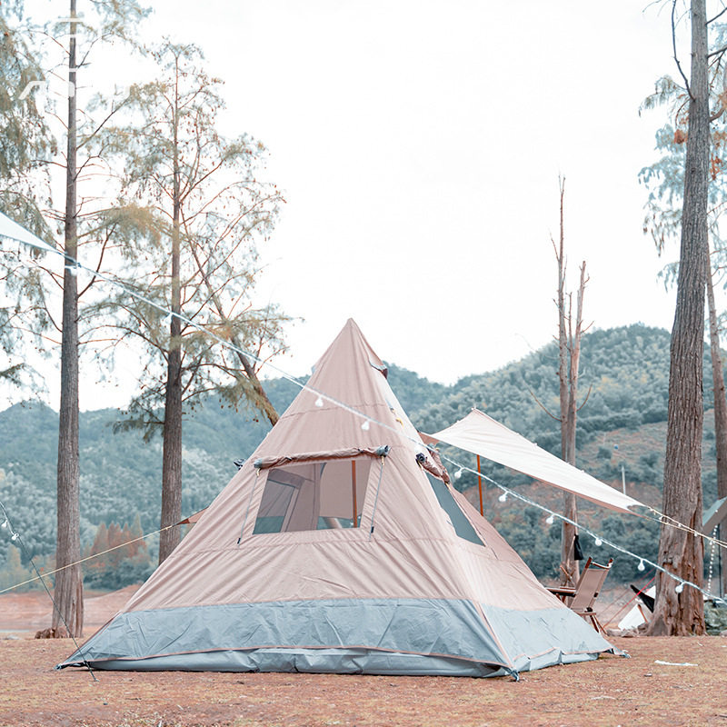 凹凸 便携式折叠帐篷户外露营装备加厚防雨野营印第安金字塔帐篷