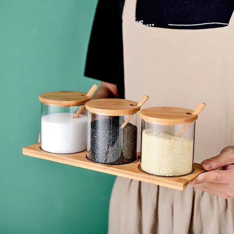 玻璃调料罐加厚款防潮调料盒家用玻璃密封调味罐盐罐厨房味精瓶罐