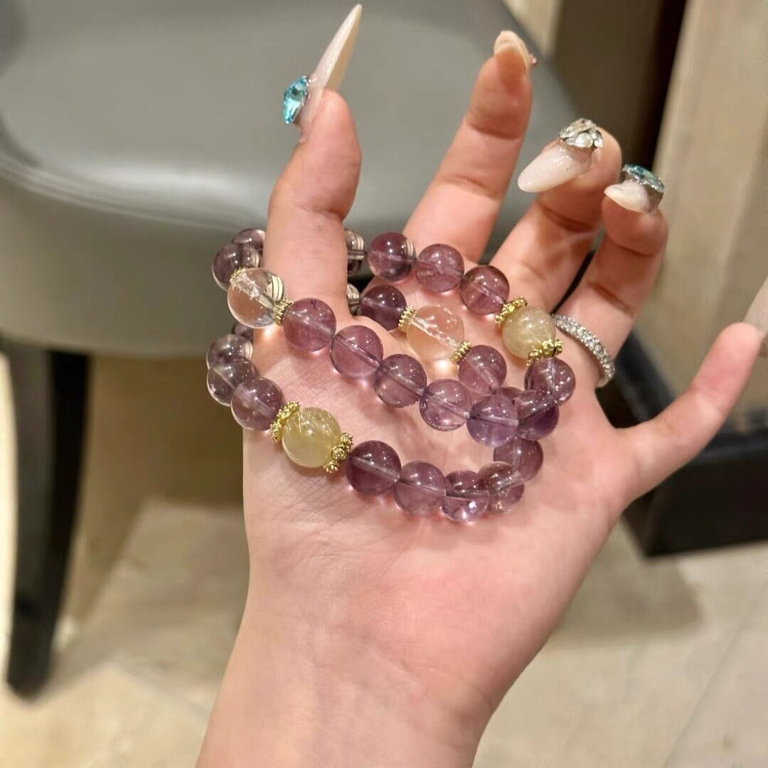 Purple Aura Bracelet — Amethyst-Inspired Artisan Beaded Bracelet
