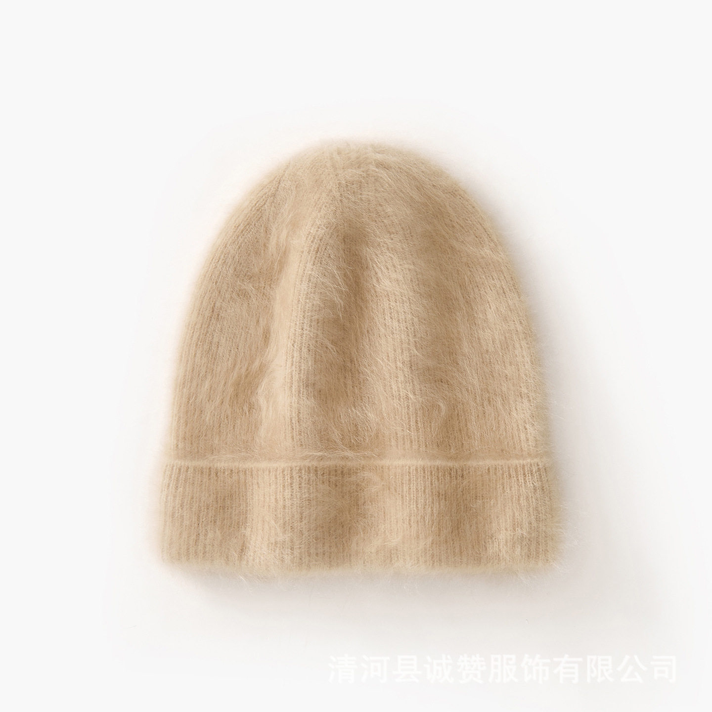 皇室拉绒 100%纯山羊绒保暖针织长毛大头围显脸小包头帽男女同款