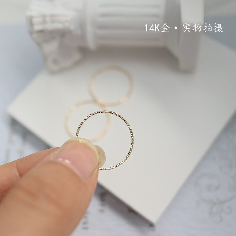 14K金 闪亮批花戒指