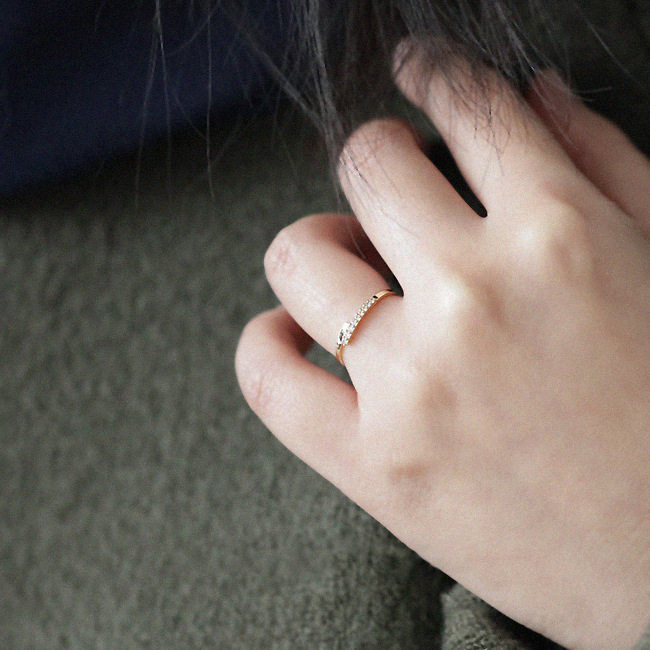 14K gold Double-row crossed rings