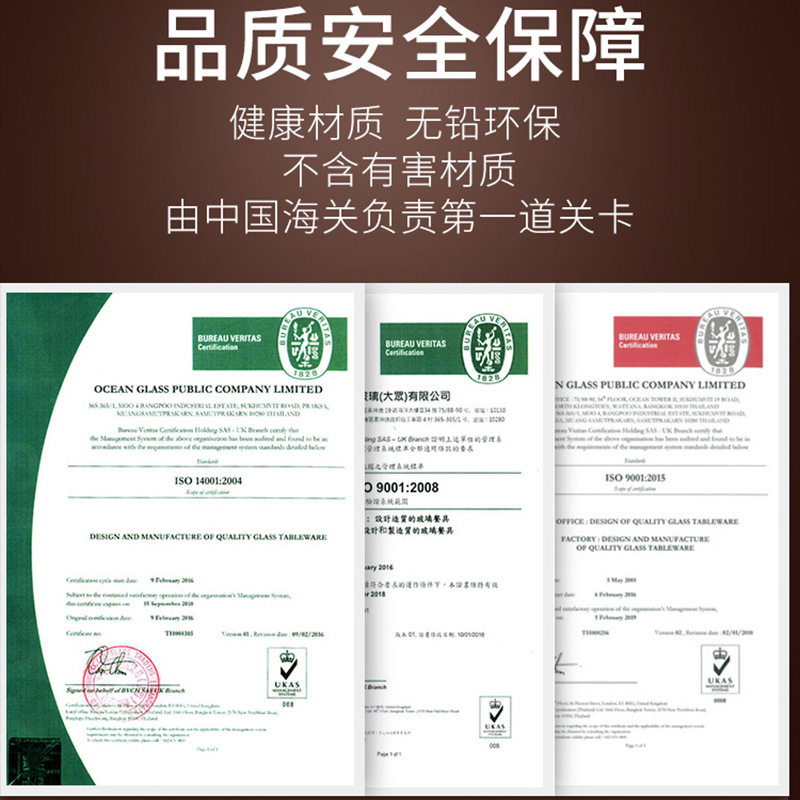 Ocean原装进口饮品玻璃杯家用杯子喝水茶杯果汁啤酒杯耐热无盖