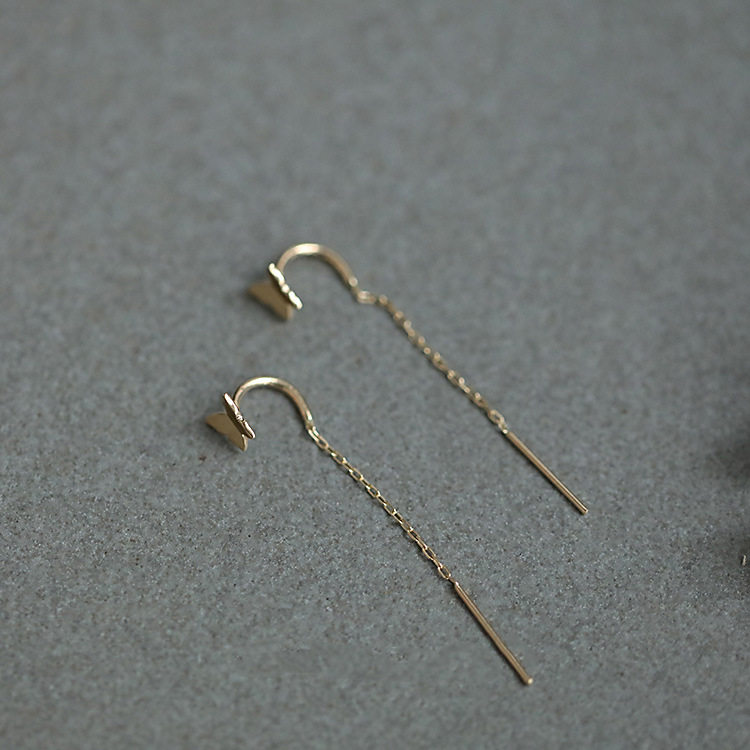 14K gold butterfly-shaped hook ear thread