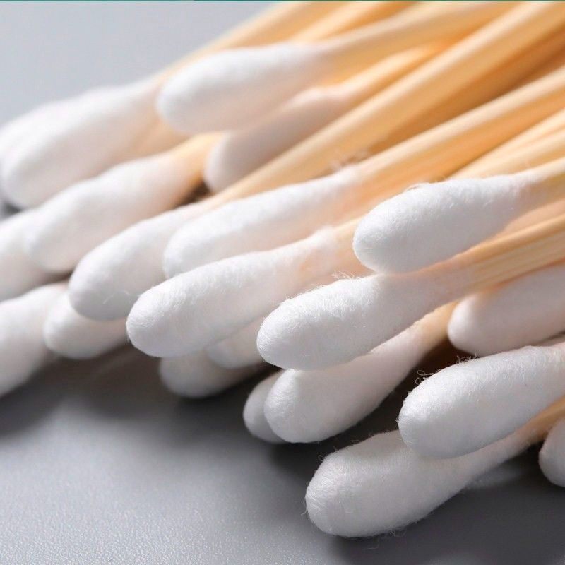 海氏海诺医用棉签7.5cm×100支双头双圆一次性化妆卸妆棉花棒家用