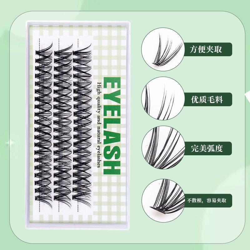 跨境热销10-40P热熔分段自然浓密假睫毛跨境亚马逊大容量批发