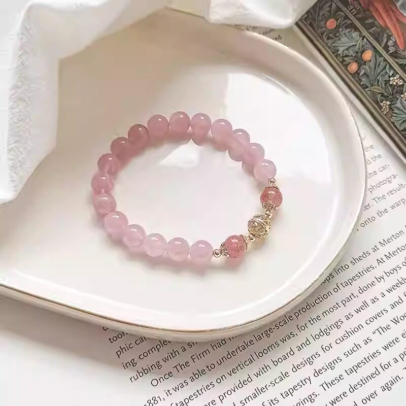 Designer Minimalist Rose Quartz Bracelet