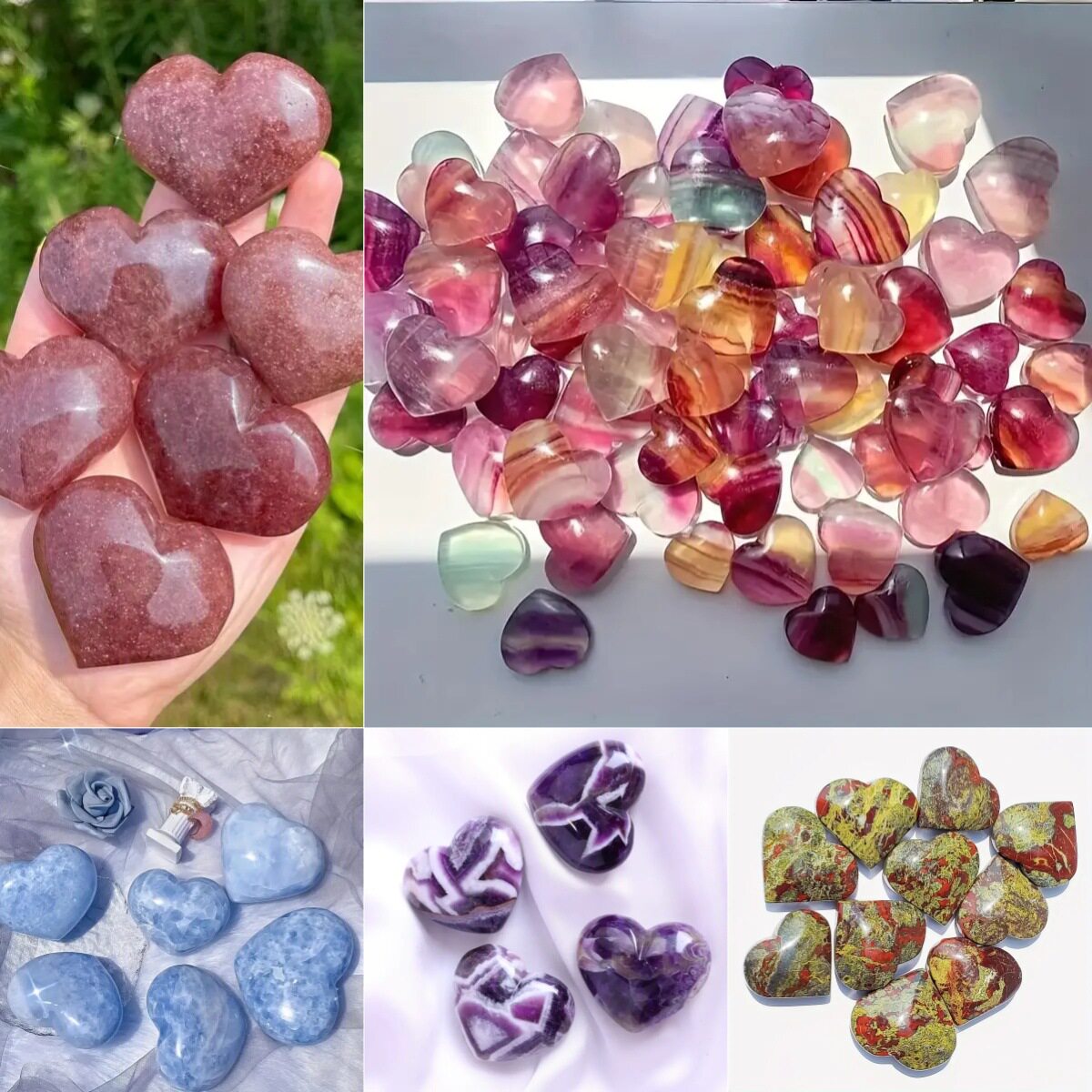 Heart of Gaia — Natural Crystal Heart Palm Stone