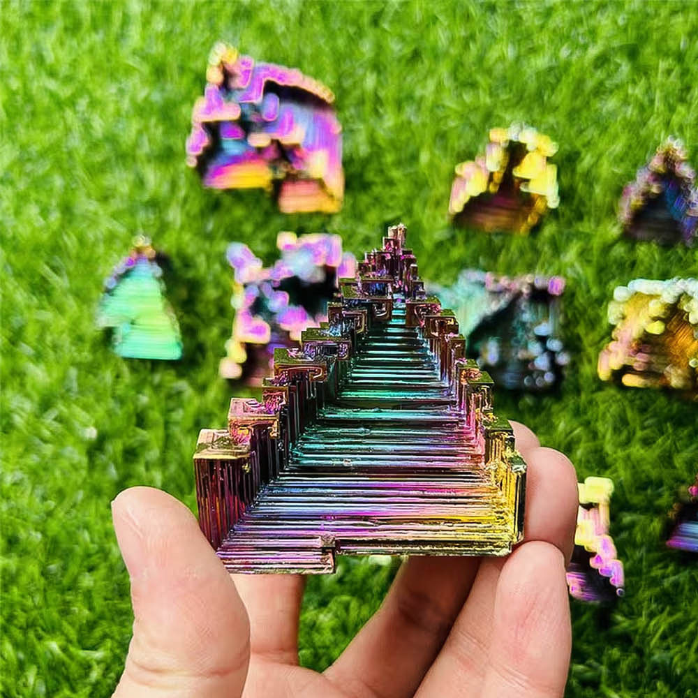 Rainbow Prism — Natural Bismuth Crystal Specimen