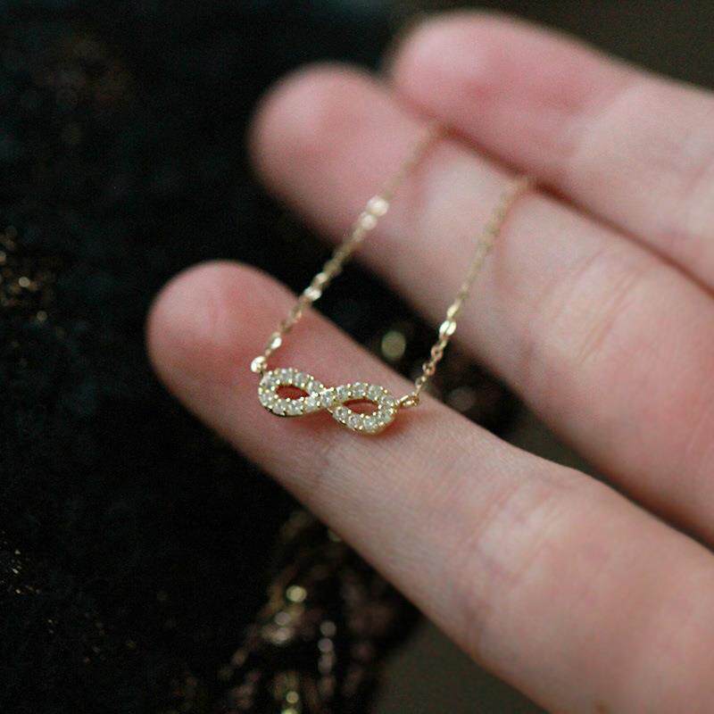14K gold 8-shaped infinite love necklace