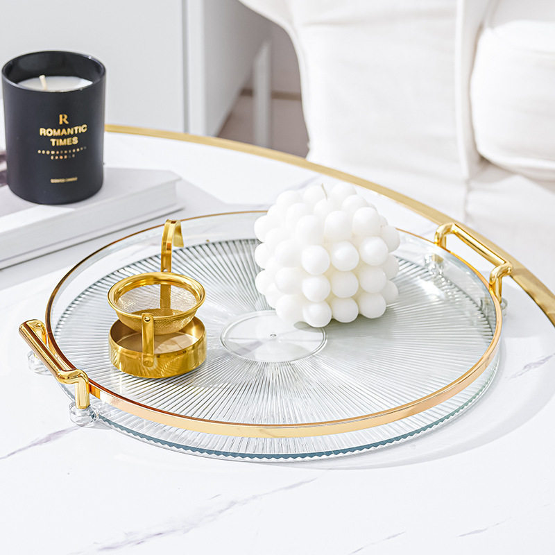 跨境高档果盘家用客厅茶几水果瓜子塑料托盘高级感零食盘摆放盘子