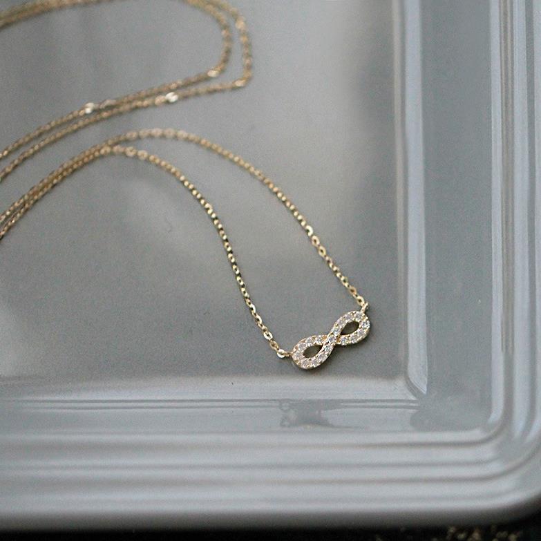 14K gold 8-shaped infinite love necklace