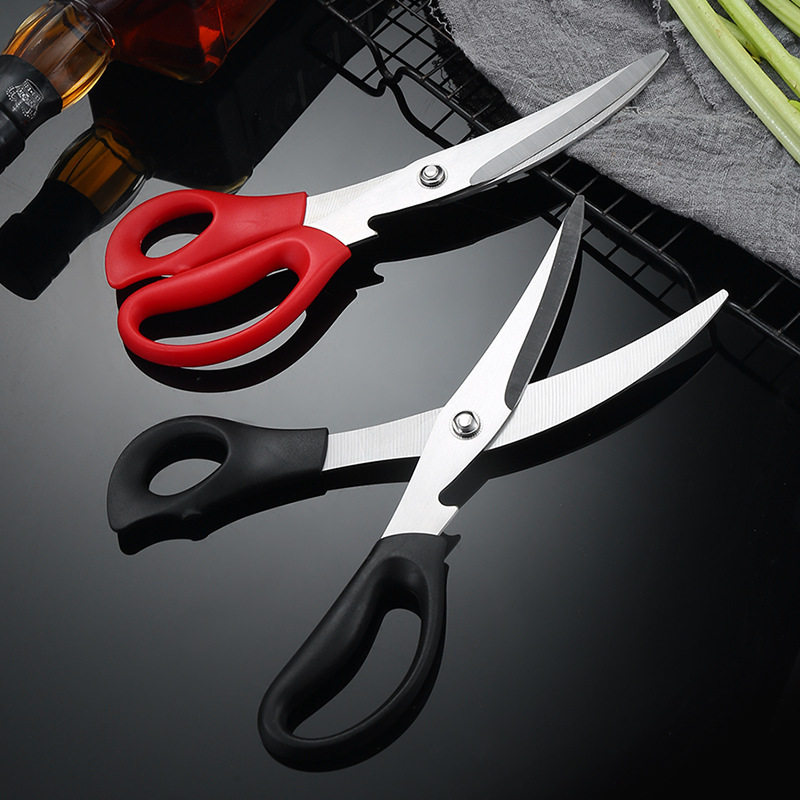 韩国不锈钢加厚剪刀烧烤食品夹子烤肉料理餐厅牛排食品夹厨房剖鸡